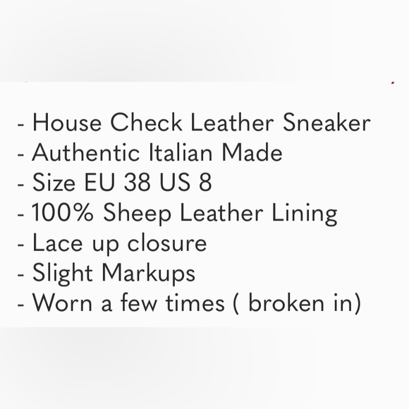 Woven Burgundy Burberry Sneakers - Picture 4 of 4